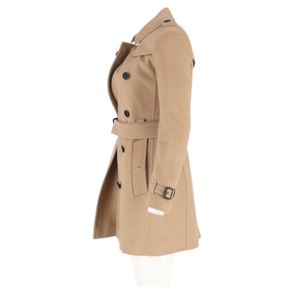 Burberry Double-Breasted Belted Peacoat in Brown Wool - Picture 2 of 3